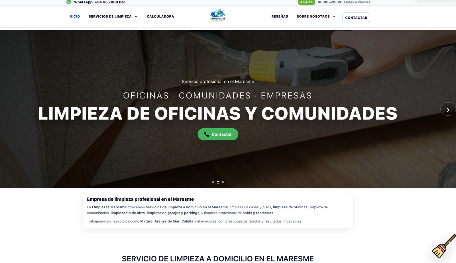 Nueva web premium para empresa de limpieza en Mataró y Maresme