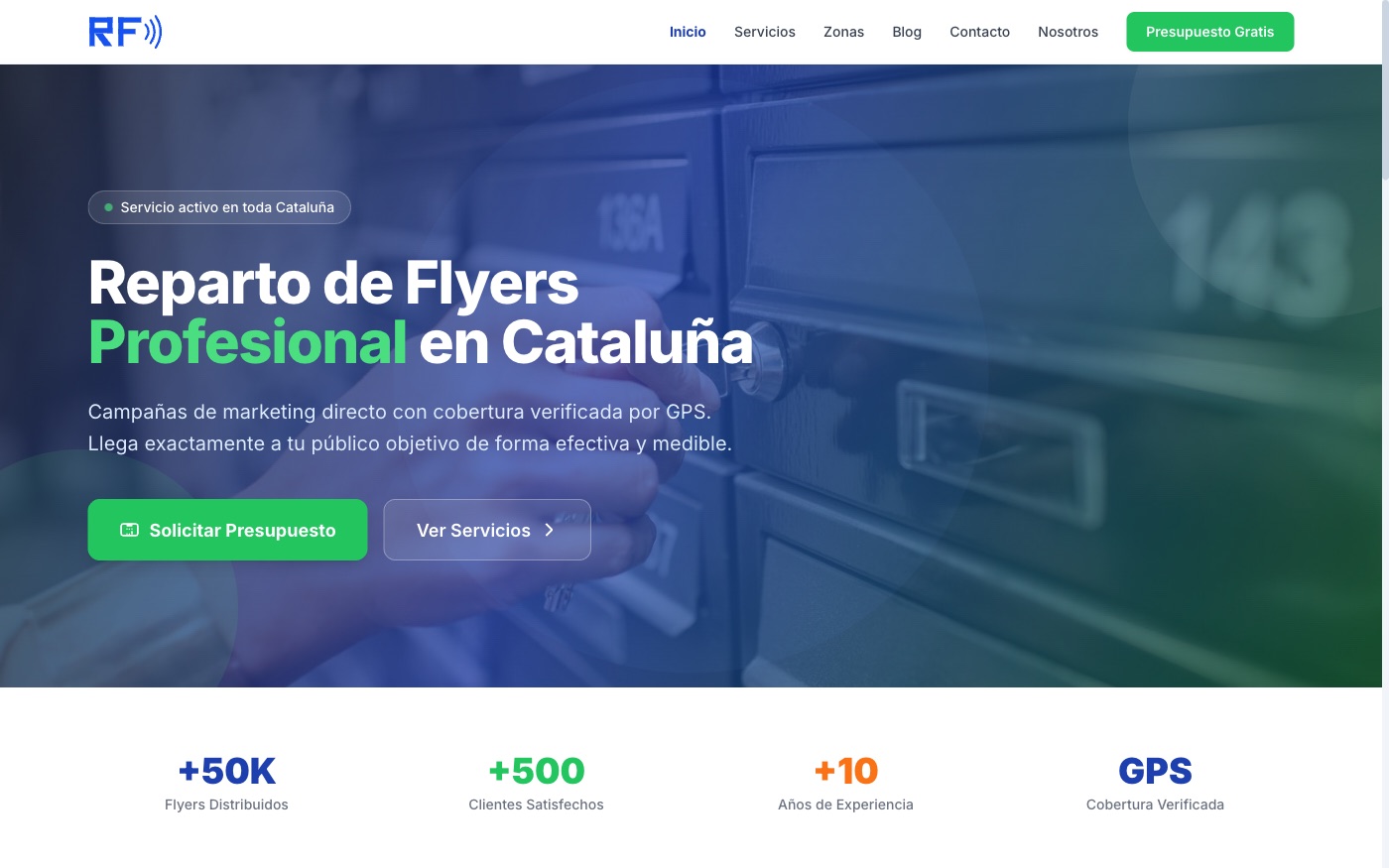 Captura de la web de repartoflyers.es