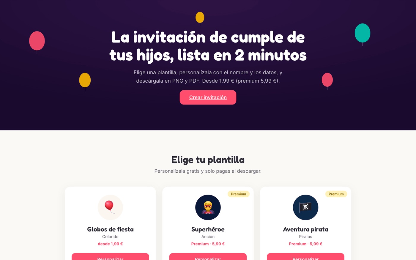 Captura de la web de FiestaYa